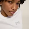 Tricou alb pentru femei, cu logo argintiu strălucitor și stea Tricou alb pentru femei, cu logo argintiu strălucitor și stea