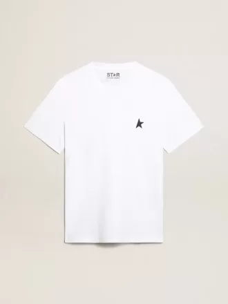 Tricou alb pentru femei cu stea albastră închisă pe față