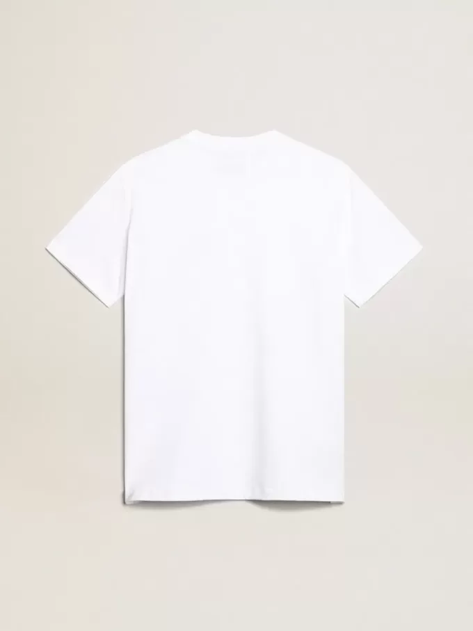 Tricou alb pentru femei cu stea albastră închisă pe față Tricou alb pentru femei cu stea albastră închisă pe față