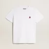 Tricou alb pentru femei cu stea burgundă pe față Tricou alb pentru femei cu stea burgundă pe față