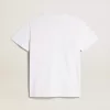 Tricou alb pentru femei cu stea burgundă pe față Tricou alb pentru femei cu stea burgundă pe față