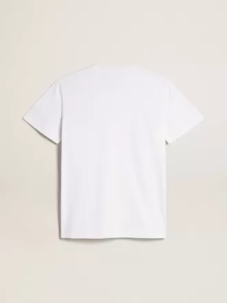 Tricou alb pentru femei cu stea burgundă pe față