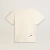 Tricou alb pentru femei, din bumbac, cu imprimeu și broderie Tricou alb pentru femei, din bumbac, cu imprimeu și broderie