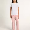 Tricou alb pentru fete, cu logo roz strălucitor și stea maxi Tricou alb pentru fete, cu logo roz strălucitor și stea maxi