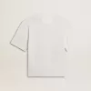 Tricou alb ușor din in pentru femei, cu imprimeu Tricou alb ușor din in pentru femei, cu imprimeu