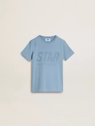 Tricou albastru deschis pentru băieți, cu imprimeu