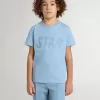 Tricou albastru deschis pentru băieți, cu imprimeu Tricou albastru deschis pentru băieți, cu imprimeu