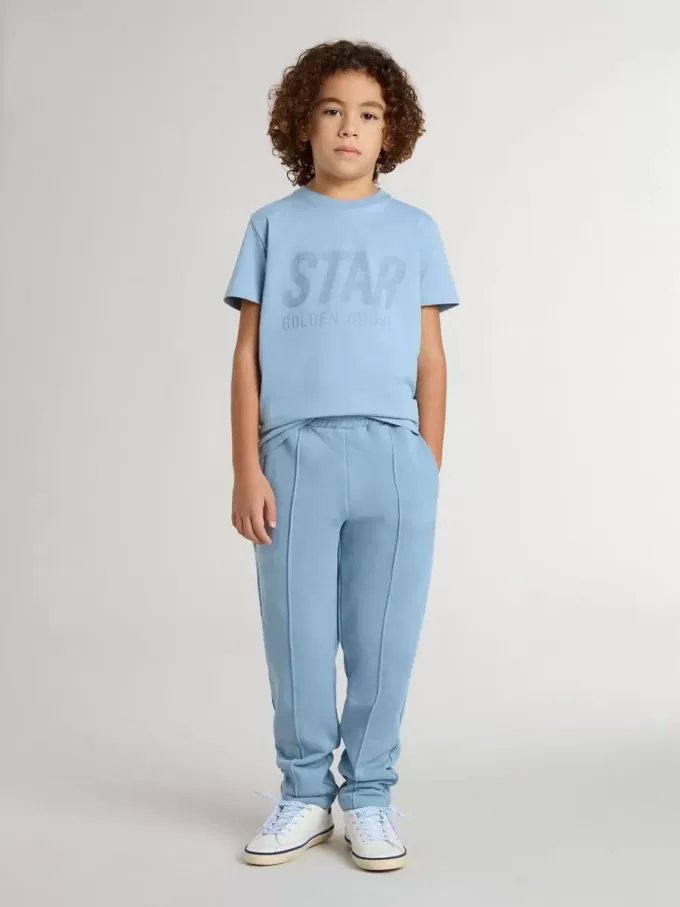 Tricou albastru deschis pentru băieți, cu imprimeu Tricou albastru deschis pentru băieți, cu imprimeu