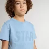 Tricou albastru deschis pentru băieți, cu imprimeu Tricou albastru deschis pentru băieți, cu imprimeu