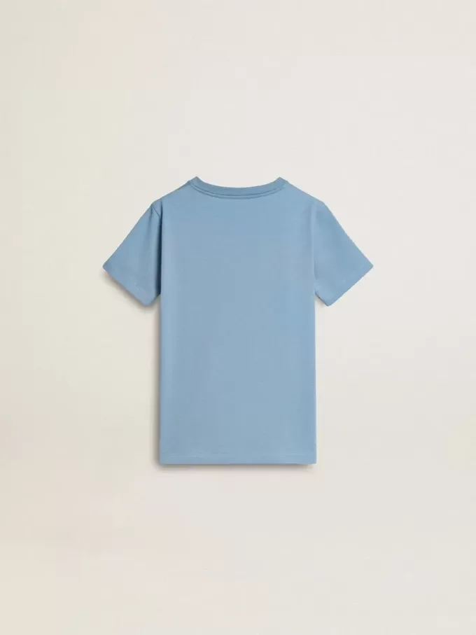Tricou albastru deschis pentru băieți, cu imprimeu Tricou albastru deschis pentru băieți, cu imprimeu