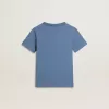 Tricou albastru pentru băieți cu imprimeu alb Tricou albastru pentru băieți cu imprimeu alb