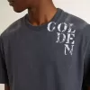 Tricou albastru pentru bărbați cu imprimeu alb Tricou albastru pentru bărbați cu imprimeu alb