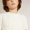 Tricou crem pentru băieți, cu logo în relief Tricou crem pentru băieți, cu logo în relief