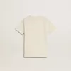 Tricou crem pentru băieți, cu logo în relief Tricou crem pentru băieți, cu logo în relief