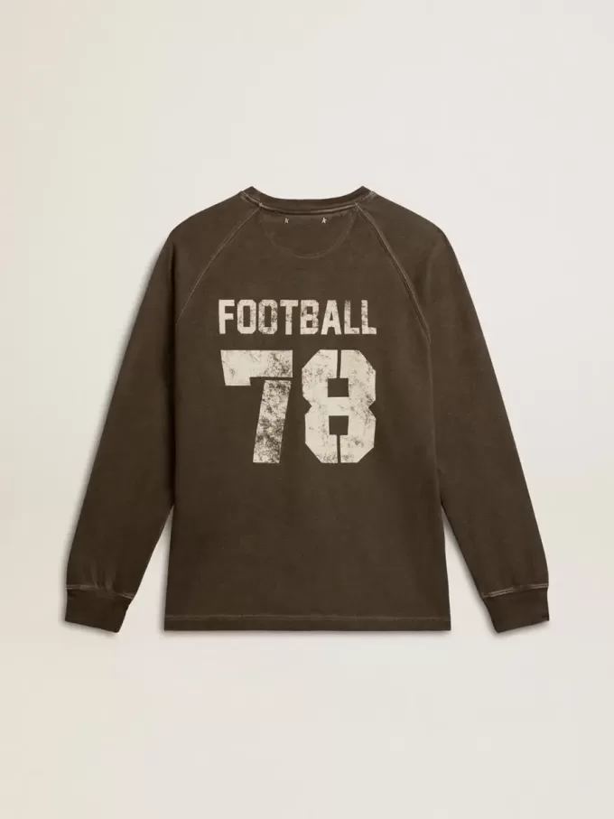 Tricou cu mâneci lungi pentru bărbați, din bumbac antracit, cu logo pe spate Tricou cu mâneci lungi pentru bărbați, din bumbac antracit, cu logo pe spate