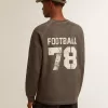 Tricou cu mâneci lungi pentru bărbați, din bumbac antracit, cu logo pe spate Tricou cu mâneci lungi pentru bărbați, din bumbac antracit, cu logo pe spate