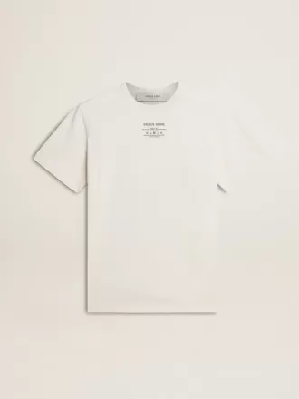 Tricou din bumbac alb uzat pentru femei, cu inscripție neagră