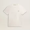 Tricou din bumbac pentru bărbați, de culoare alb învechit, cu imprimeu pe piept