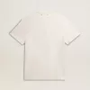 Tricou din bumbac pentru bărbați, de culoare alb învechit, cu imprimeu pe piept