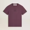 Tricou din bumbac pentru bărbați, în culoarea violet uzat, cu logo imprimat