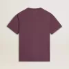 Tricou din bumbac pentru bărbați, în culoarea violet uzat, cu logo imprimat