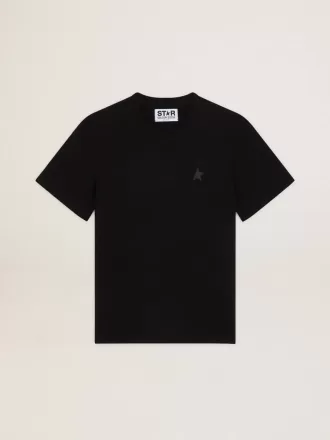 Tricou din colecția Black Star cu stea ton pe ton pe partea din față