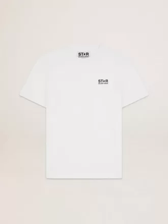 Tricou din colecția White Star cu logo negru contrastant și stea