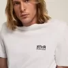 Tricou din colecția White Star cu logo negru contrastant și stea Tricou din colecția White Star cu logo negru contrastant și stea