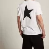 Tricou din colecția White Star cu logo negru contrastant și stea Tricou din colecția White Star cu logo negru contrastant și stea