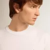 Tricou din colecția White Star cu stea neagră pe față Tricou din colecția White Star cu stea neagră pe față
