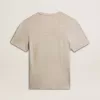 Tricou gri din bumbac pentru bărbați, cu imprimeu vintage pe partea din față Tricou gri din bumbac pentru bărbați, cu imprimeu vintage pe partea din față