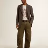 Tricou gri din bumbac pentru bărbați, cu imprimeu vintage pe partea din față Tricou gri din bumbac pentru bărbați, cu imprimeu vintage pe partea din față