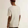 Tricou gri din bumbac pentru bărbați, cu imprimeu vintage pe partea din față Tricou gri din bumbac pentru bărbați, cu imprimeu vintage pe partea din față