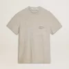 Tricou gri pentru bărbați cu inscripție neagră