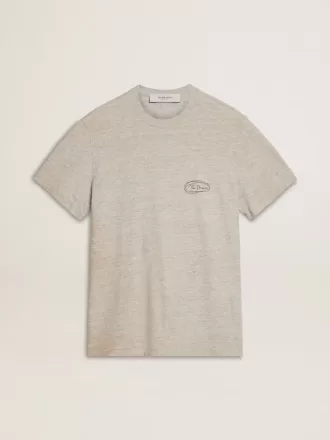 Tricou gri pentru bărbați cu inscripție neagră