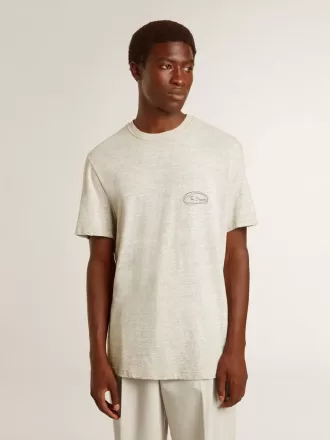 Tricou gri pentru bărbați cu inscripție neagră