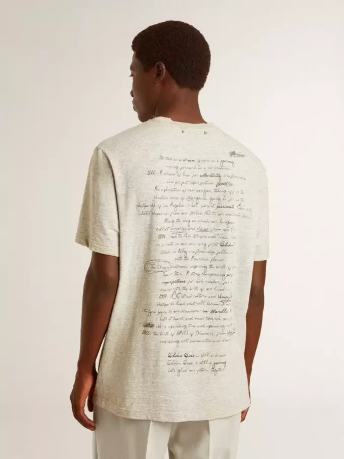 Tricou gri pentru bărbați cu inscripție neagră