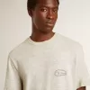 Tricou gri pentru bărbați cu inscripție neagră