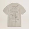 Tricou gri pentru bărbați cu inscripție neagră