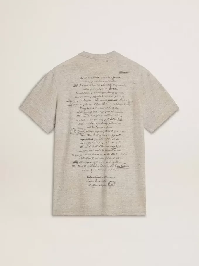 Tricou gri pentru bărbați cu inscripție neagră
