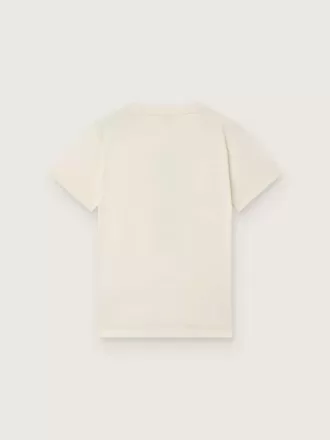 Tricou Journey pentru băieți din bumbac alb cu imprimeu digital cu mascota