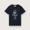 Tricou Journey pentru băieți din tricou albastru din bumbac cu imprimeu digital cu mascota