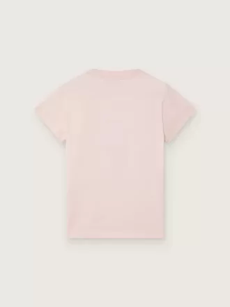 Tricou Journey pentru fete din bumbac jersey roz cu imprimeu digital cu mascota