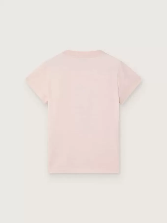 Tricou Journey pentru fete din bumbac jersey roz cu imprimeu digital cu mascota Tricou Journey pentru fete din bumbac jersey roz cu imprimeu digital cu mascota