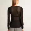Tricou negru cu guler rotund pentru femei Tricou negru cu guler rotund pentru femei