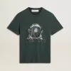 Tricou negru cu imprimeu multicolor