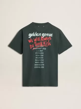 Tricou negru cu imprimeu multicolor