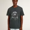 Tricou negru cu imprimeu multicolor