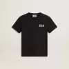 Tricou negru cu logo alb contrastant pe față și stea maxi pe spate Tricou negru cu logo alb contrastant pe față și stea maxi pe spate