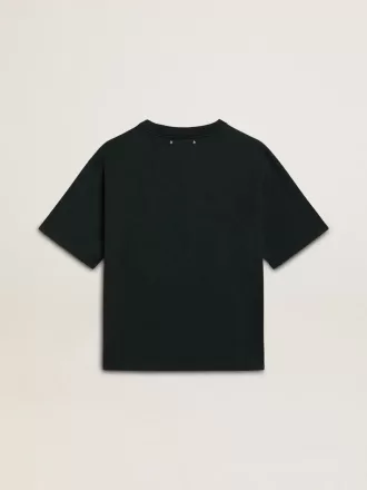 Tricou negru pentru femei cu cristale